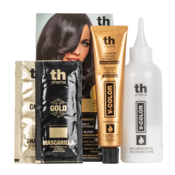 Краска для волос V- color no. 5.34 (светло-золотой медно-коричневый) - домашний комплект+шампунь и м TH Pharma