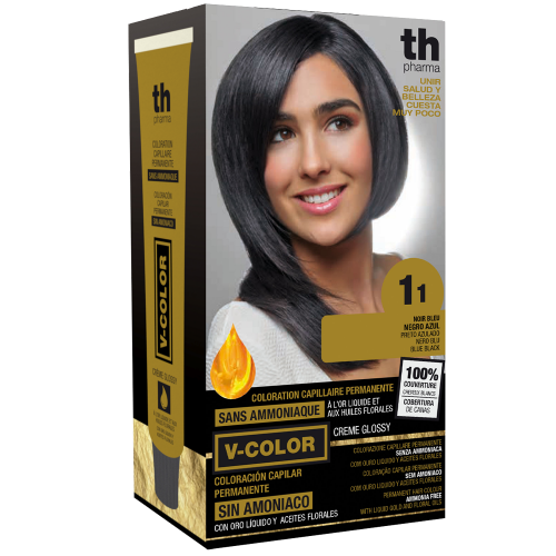 Краска для волос V- color no. 1.1 (голубовато-черный) -домашний комплект+шампунь и маска бесплатно TH Pharma