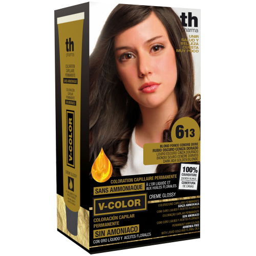 Краска для волос V- color no. 6.13 (темно-пепельный зо) -домашний комплект+шампунь и маска бесплатно TH Pharma
