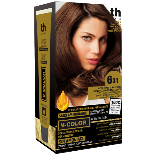 Краска для волос V- color no. 6.31 -домашний комплект+шампунь и маска бесплатно TH Pharma