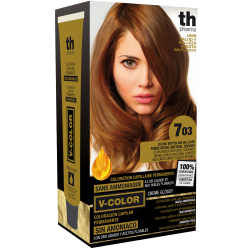 Краска для волос V- color no.7.03 (редний золотистый натуральный блонд) домашний комплект TH Pharma
