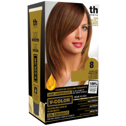 Краска для волос V- color no.8 (светло-русый)-домашний комплект+шампунь и маска бесплатно TH Pharma